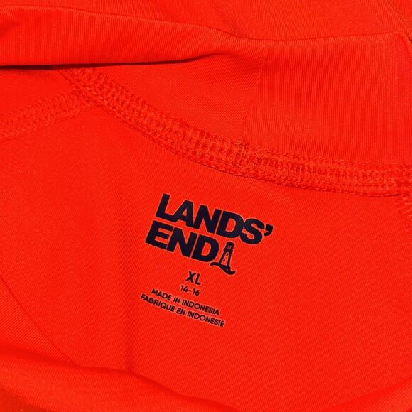 Lands’ End Kind’s Swim Rash Guard Top Long Sleeve Orange Tye Dye XL 14-16 - Picture 4 of 4